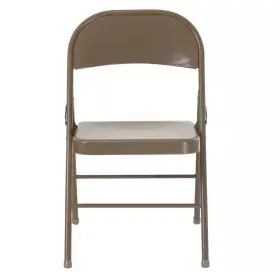 Carnegy Avenue 744110617887 Beige Metal Folding Chair 2-pack