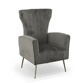 Wbc-3128-vgry Carolina Chair & Table Cela Velvet Upholstered Wingback - Grey