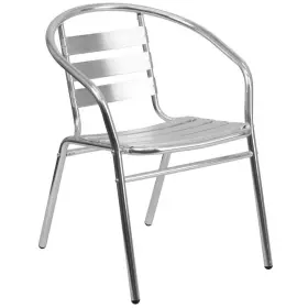 Flsh-tlh017bgg Casafoyer Commercial Aluminum Indoor-outdoor Restaurant Stack Chair With Triple Slat Ba