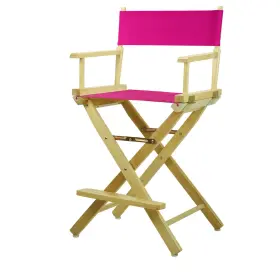 021-30 Casual Home 030159003119 220-00/021-30 Director Chair 24 Inch - Counter Height Natural Frame/magenta Canvas