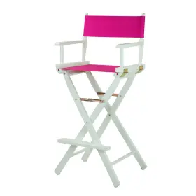 021-30 Casual Home 030159003195 230-01/021-30 Director Chair 30 Inch - Bar Height Whiteframe/magenta Canvas