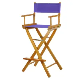 021-41 Casual Home 030159003850 230-05/021-41 Director Chair 30 Inch - Bar Height Honey Oakframe/purple Canvas