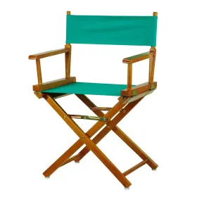 Casual Home 030159205179 18 Inch Directors Chair Honey Oak Frame With Teal Canvas