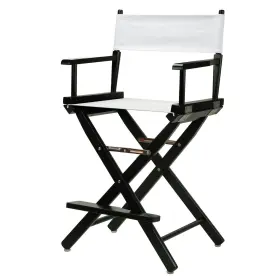 Casual Home 030159222091 24 Inch Directors Chair Black Frame-with White Canvas Counter Height