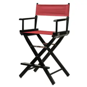 Casual Home 030159222480 24 Directors Chair Black Frame-with Burgundy Canvas Counter Height