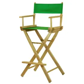 Casual Home 030159230331 30 Inch Directors Chair Natural Frame-with Green Canvas Bar Height