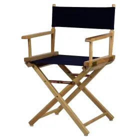 021-10 Casual Home 200-00/021-10 18 Inch Directors Chair Natural Frame-navy Blue Canvas