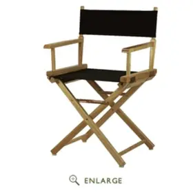 200-00-021-15 Casual Home 200-00/021-15 18 Inch Directors Chair Natural Frame With Black Canvas