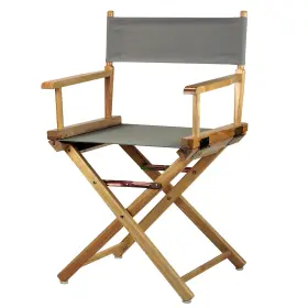 021-18 Casual Home 200-00/021-18 Inch 18 Directors Chair Natural Frame-gray Canvas