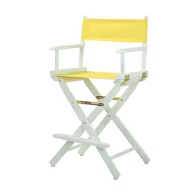 021-14 Casual Home 220-01/021-14 24 Inch Directors Chair White Frame With Yellow Canvas Counter Height