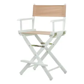 021-24 Casual Home 220-01/021-24 24 Inch Directors Chair White Frame With Tan Canvas Counter Height