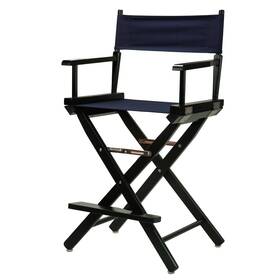 Casual Home 220-02/021-10 24 Inch Directors Chair Black Frame-with Navy Canvas Counter Height