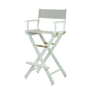 Casual Home B00zz5eski Directors Chair White Frame/gray Canvas30 - Bar Height