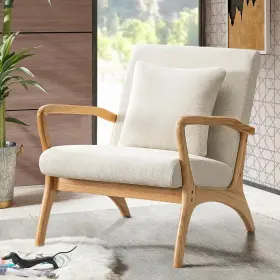 Cdcasa 445032391314 Mid-century Modern Accent Chair With Lumbar Pillow 28.3ftft Long Armrest Chairs