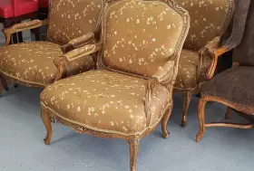 3123pf6 Century Traditional Upholstered Arm Chair Wood Frame Brown/gold Floral