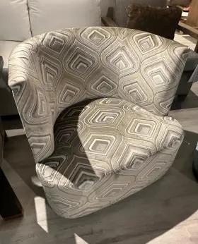 Ccc3108-8 Century Furniture Ella Swivel Chair In Geometric Velvet Fabric