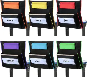 See-chapou-0273 Chapou 6 Pack 16.5x15ftft Classroom Chair Pockets Student Seat Chairback With Pe