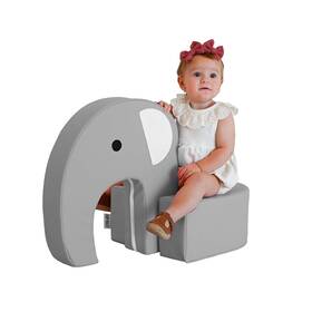 Childrens Factory Cf805-511 Emmy The Elephant Seat Gray Foam Kids Stool Toddler