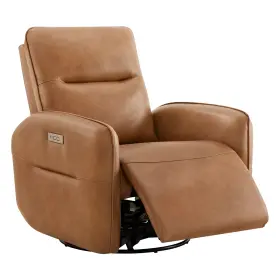 A026 Chita Faux Leather Power Recliner Chair Rounded Back Swivel Glider