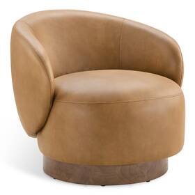 Chita A2950 Modern Swivel Barrel Chair-comfortable Fabric Upholstery And Solid Wood Base