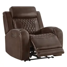 A5033 Chita Genuine Leather Recliner Chair With Slide-out Cupholders&usb/type-c Ports