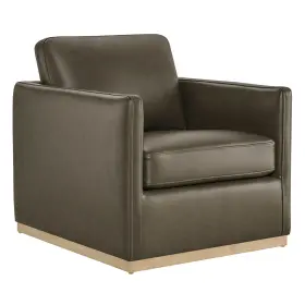 Ac71038 Chita Genuine Leather Swivel Accent Chair Fsc Certified Modern Arm
