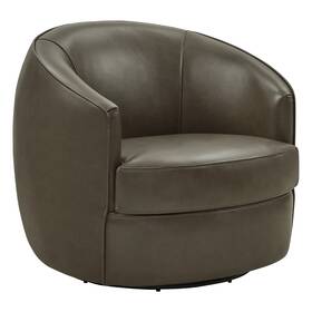 Chita Ac7a2182 Swivel Barrelchair Modern Comfy Fsc Certified Genuine Leather Boucle Chair
