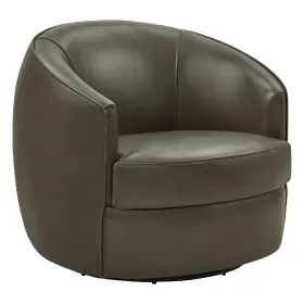 Ac7a2182 Chita Swivel Barrelchair Modern Comfy Fsc Certified Genuine Leather Boucle Chair