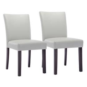 Chita Dc7y1232 Chairs With Back Leather Armless Dining Solid Wood Legs Open Box