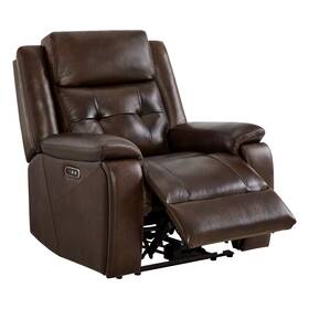 Chita Me7a5030 Genuine Leather Recliner Chair Wall Hugger With Headrest Cup Holders