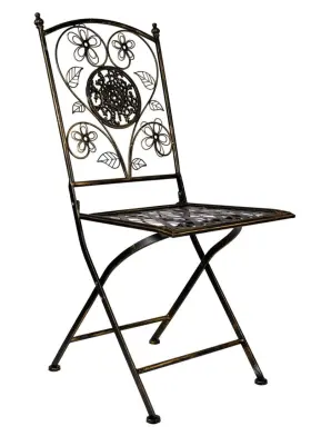Cbbmc-ax-t-var-4 Chivari Vintage Copper Gold Brushed Bistro Folding Chair - Sold In Sets Of 4 By