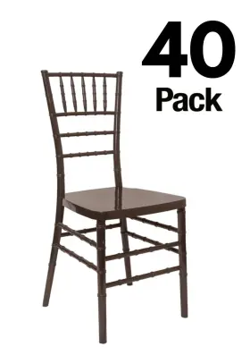 Ccrf-steel-ax-t-40 Chivari Fruitwood Resin Steel Skeleton Chiavari Chair 40pc Bundle By