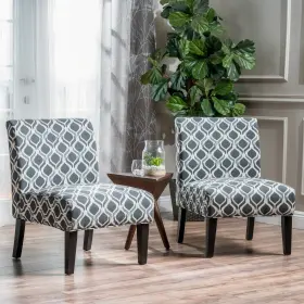 298320 Christopher Knight Home Kassi Ikat Pattern Accent Chair Set Of 2 By Blue And Navy Pat