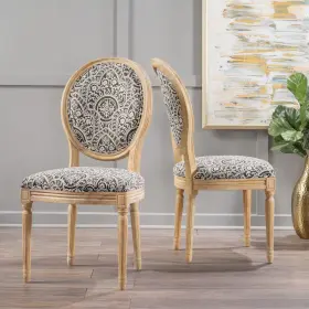 300257 Christopher Knight Home Phinnaeus Patterned Fabric Dining Chair Set Of 2 By Multi French Country Mode