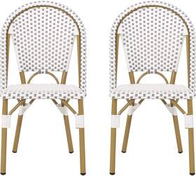 Christopher Knight Home 313253 Philomena Bistro Chair Set Of 2 Gray White Bamboo Print