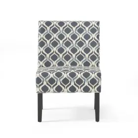 51596427 Christopher Knight Home Saloon Fabric Print Accent Chair - Blue Navy