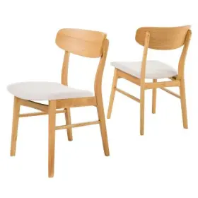 52183570 Christopher Knight Home Set Of 2 Lucious Dining Chair Light Beige/oak -