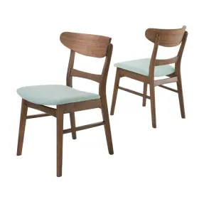52680593 Christopher Knight Home Set Of 2 Idalia Dining Chair Mint/walnut -