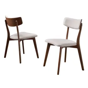 53005940 Christopher Knight Home Armless Dining Chair Set Of 2 Mid-century Modern Beige