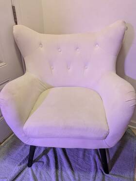 Christopher Knight Home 56589.00nvltivy-giga Mid-century Velvet Accent Chair Ivory Wingback