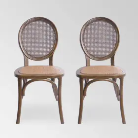 79500644 Christopher Knight Home Set Of 2 Chittenden Rattan Dining Chair Brown -
