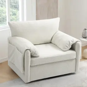 Cinkehome 719961497094 Oversized Swivel Accent Chair Fabric Upholstered Armchair Single Sofa