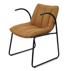 Clatina 971578219542 Accent Chairs Modern Chamois Leather Upholstered Dining With Arms