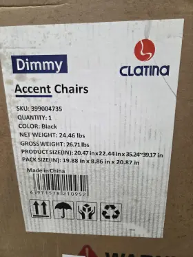 Mc-miro1p Clatina Dimmy Accent Office Guest Chair Black For Reception Room