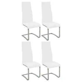 100515wht Coaster Montclair Upholstered Dining Side Chair Set Of 4 White / Chrome 47.25 Inch X 29.50
