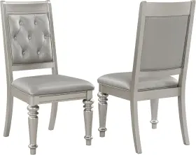 106472 Coaster Set Of 2 Hollywood Glam Metal Dining Chair With Metallic Finish