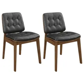 106596 Coaster Redbridge Walnut Upholstered Dining Side Chair Set Of 2 Natural Rustic
