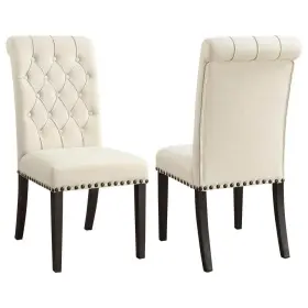 107286 Coaster Alana Diamond Tufting Beige And Smokey Black Upholstered Dining Side Of
