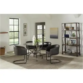 109292 Coaster Banner 20.5 Inch Upholstered Faux Leather Dining Chair In Anthracite/black