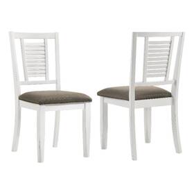 Coaster 110412 Appleton Farmhouse Wood Dining Side Chair In Distressed White